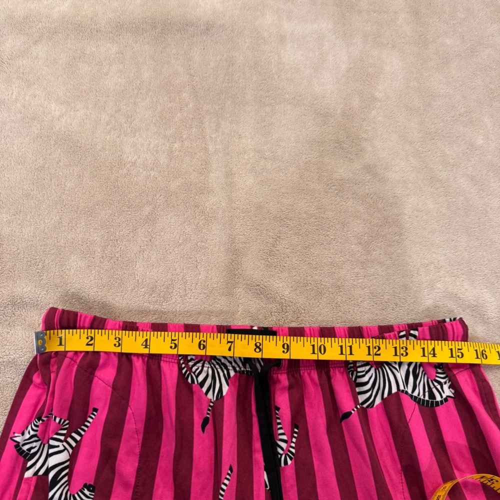 Room Service Pink Zebra Stripe Pajama Set Luxury Soft Lounge Whimsy Stripe Sz L - Picture 6 of 14